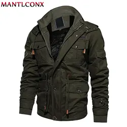 MANTLCONX 2019 мужская зимняя куртка мужская толстая верхняя одежда куртки военные мужские ветрозащитные парки теплое пальто с хлопковой
