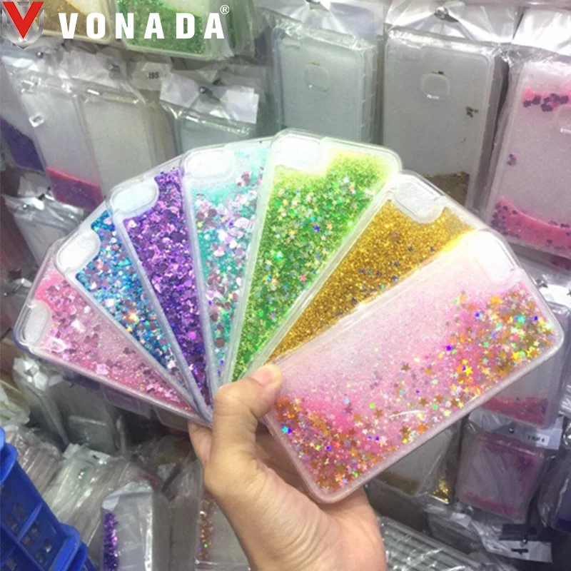 

Vonada Case for Xiaomi Redmi Note 4 4x 3 3s 3 Pro 2 4A 5 Plus 5A Bling Bling Glitter Liquid Quicksand TPU Gel Soft Case Cover