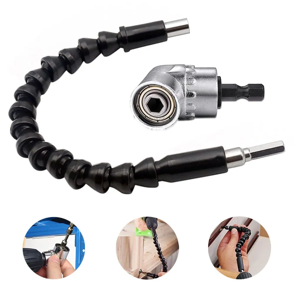 

105 Degree Angle Extension Right Driver Drilling and Flexible Angle Extension Bit Kit For Drill Screwdriver 1/4" Socket Adapter