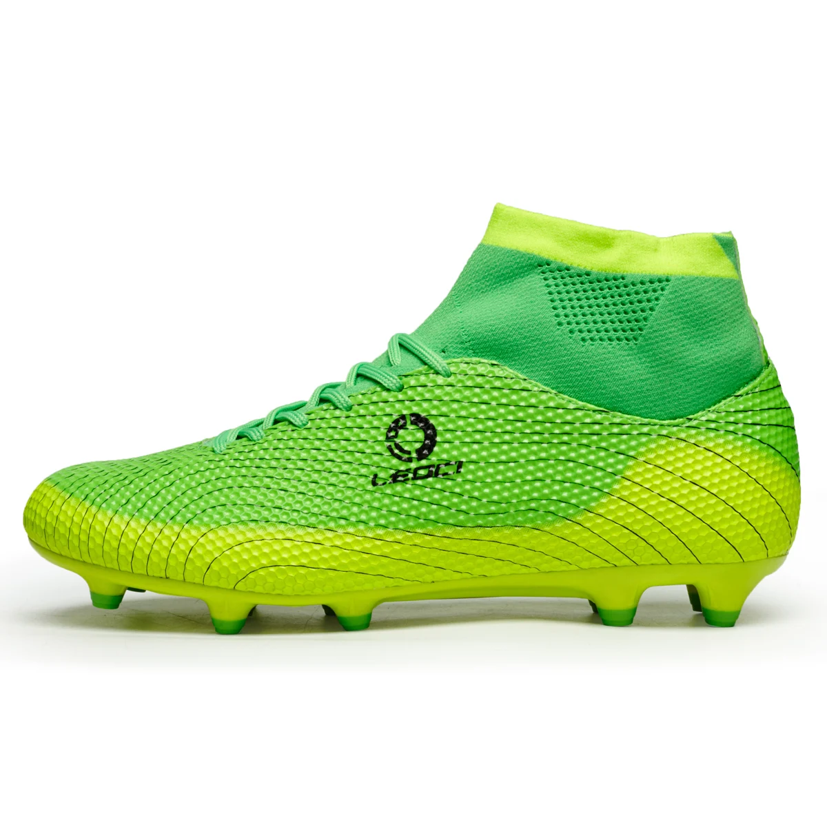 Image 2016High Ankle Football Boots Green Football Boot Cleats Big Size High Top Soccer Shoe Hot Sale Comfortable Cool Football Cleats