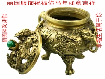 

WBY crafts incense copper Bronze art Bronze decoration copper kowloon incense jade beads bronze statue