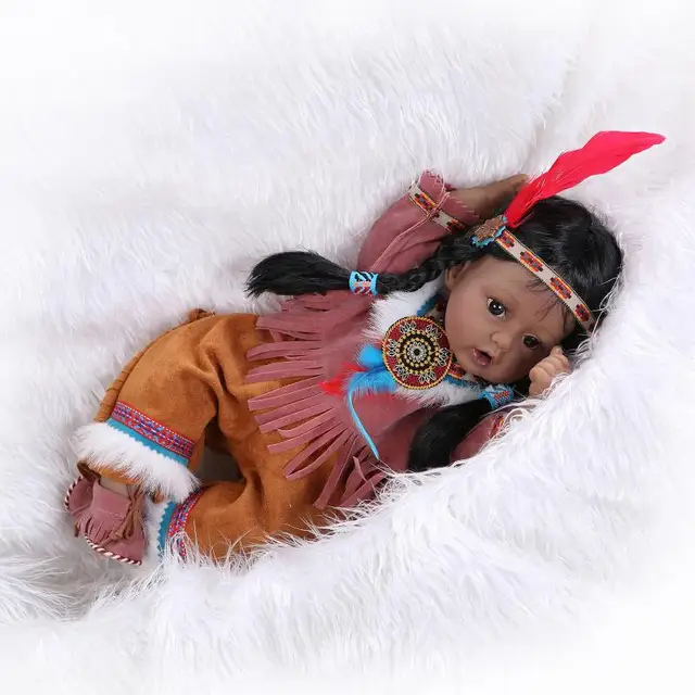 20inch Native American Indian Girl Silicone Doll Reborn