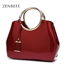 Женские сумки ZENBEFE из лакированной кожи, большая Вместительная женская сумка, красные свадебные сумки, модные вечерние сумки, женская сумка-тоут