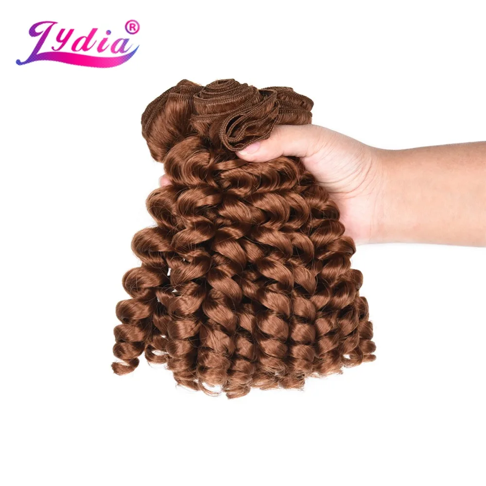 Lydia Synthetic Bouncy Curly Hair Extensions 1Piece/Pack Weaving With Double Weft Loose Wavy 18-22Inch For Women Hair Bundles