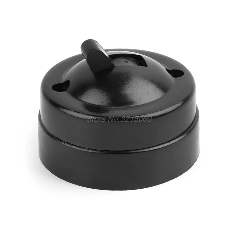 2pcs Retro Buttons Switch Photoelectric Light Switch Flat Circular Surface Mounted,Single Control Table Lamp Switch 6A Oct29