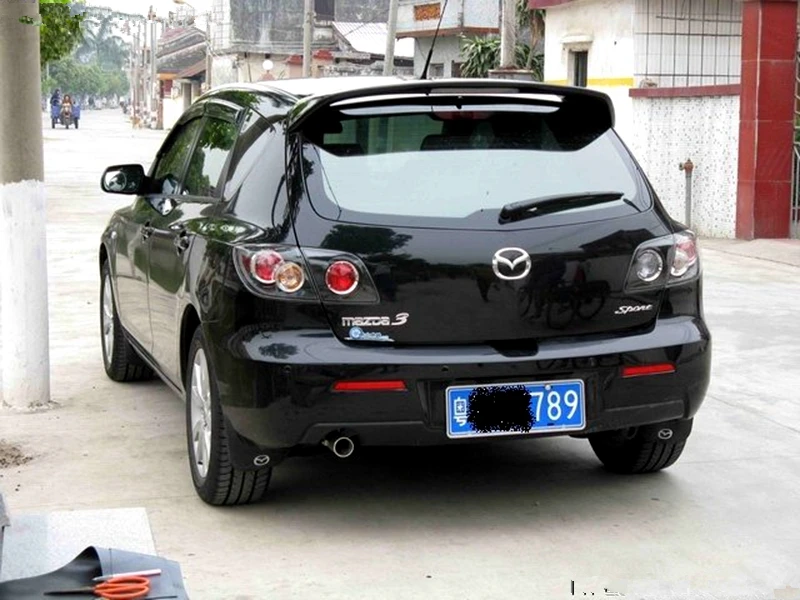 Для mazda 3 хэтчбек спойлер со на фонарь высокое качество абс материал заднее крыло