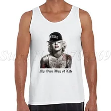 Новое поступление мужские ретро Печатные Топы на бретелях Мэрилин Монро жилет с имитацией татуировки хипстер забавные классные Мужские фуфайки