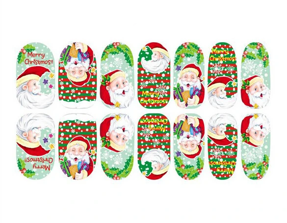 New Merry Christmas Nail Art Sticker Decal Water Transfer Tips Decals | Красота и здоровье