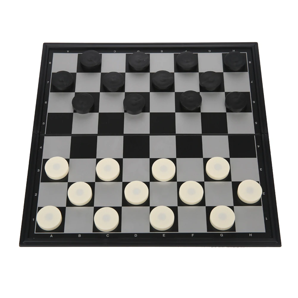 

1 Set Checkers Folded Magnetic Plastic Collapsible Checkers Set Draughts Checkers Chess for Children Kids Adults
