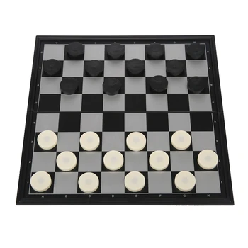 

1 Set Checkers Folded Magnetic Plastic Collapsible Checkers Set Draughts Checkers Chess for Children Kids Adults