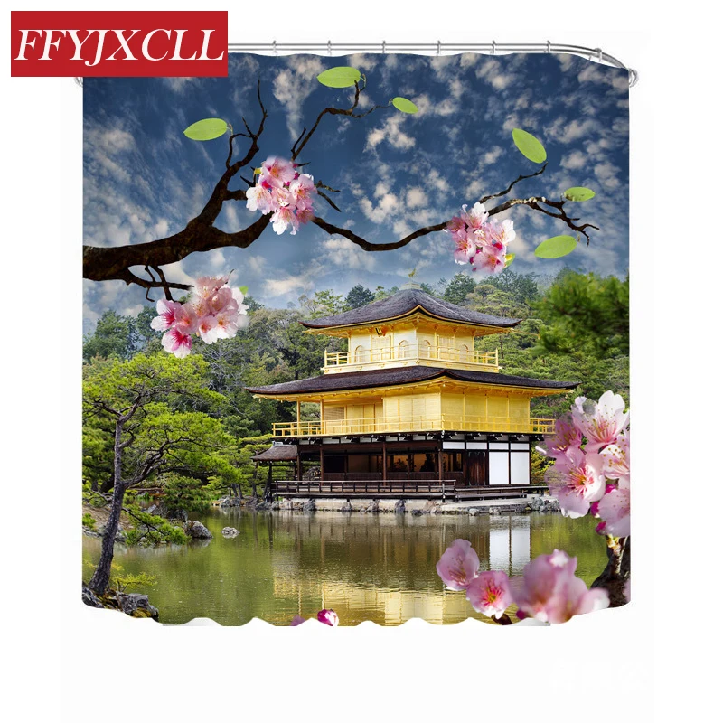 

Polyester Waterproof Fabric 11 Style Printing Pattern Select Shower Curtain Bath Eco-Friendly Bathroom Curtain
