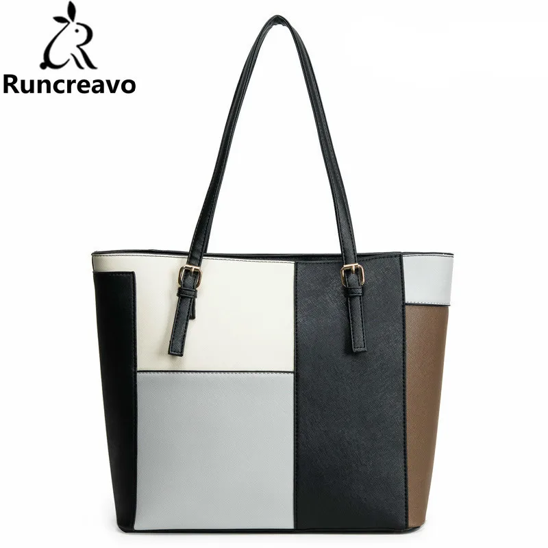 

2018 Crossbody Bags For Women Leather Handbags Luxury Handbags Women Bags Designer Plaid Hit Color Tote Shoulder Bag Sac A Main