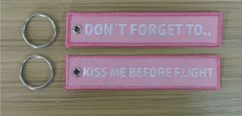 

Kiss Me Before Flight Do not Forget To Custom Embroidery Keychains for Keys