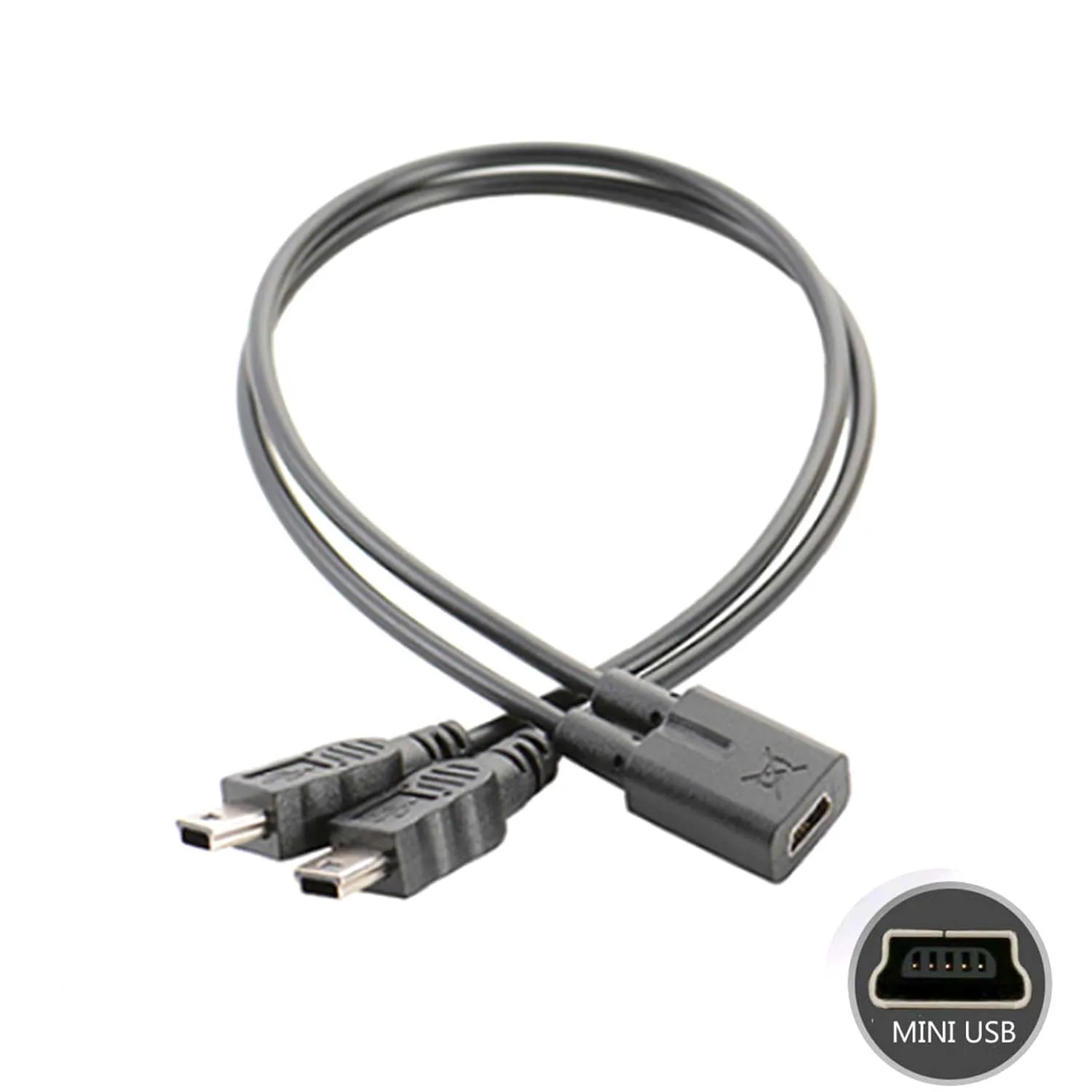 Кабель удлинитель для зарядного устройства Mini USB мама двух устройств gps|Кабели