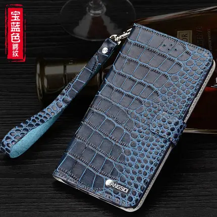 Business Wallet phone case genuine leather phone bag for Samsung Galaxy J7 /Samsung Galaxy J5 flip case card holder - Цвет: Sapphire