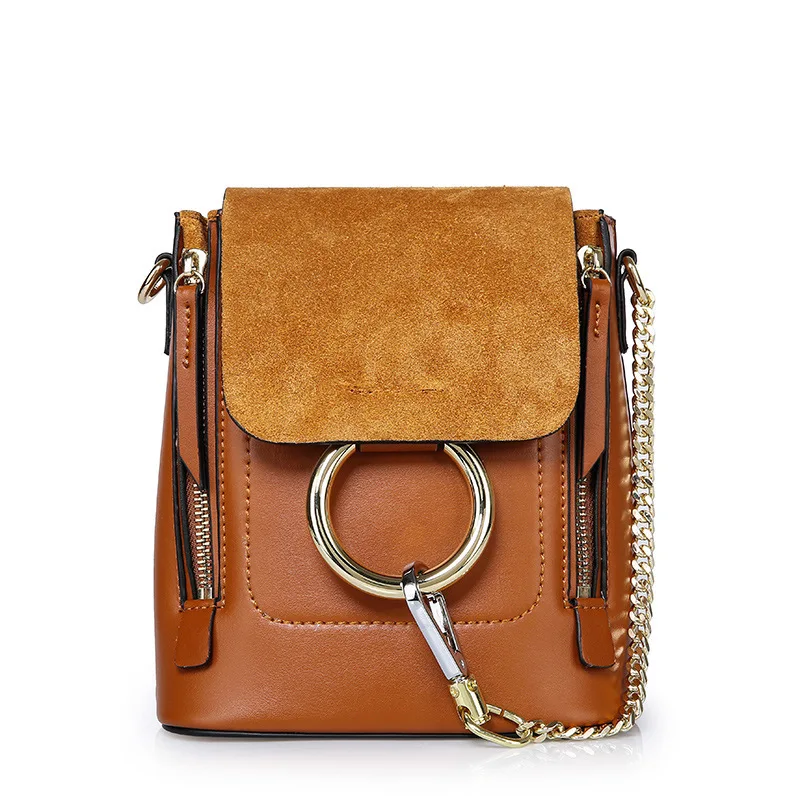 Многофункциональная Кожаная сумочка маленькая сумка через плечо сумка женская сумочка кожаная наплечья кольцо зеленый(Шалом - Цвет: Brown