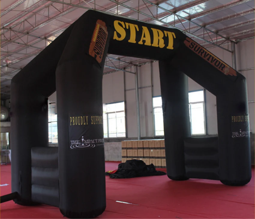 8x5m Free Standing Giant Event Inflatable Gantry Outdoor Black Inflatable Start Line Arch with