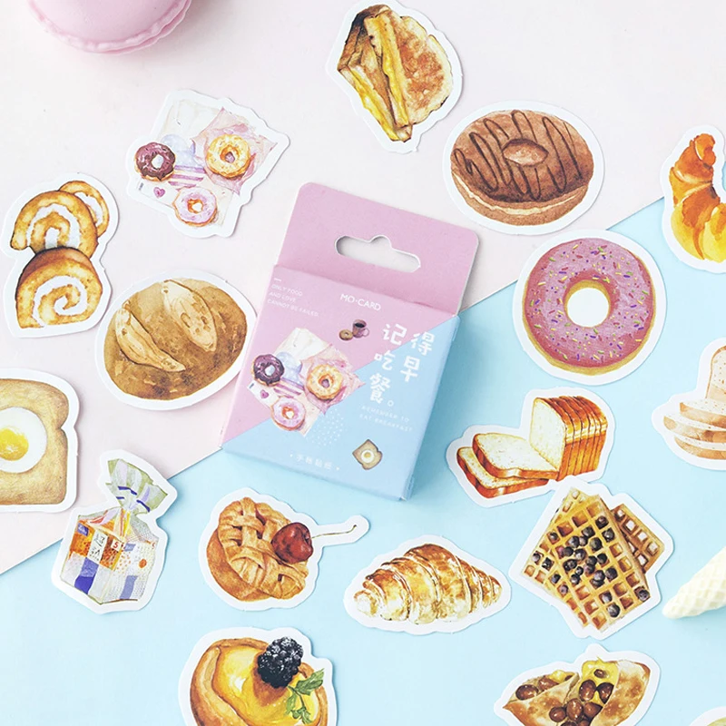 

45PCS/LOT Eat Breakfast Stickers Set Decorative Stationery Stickers Scrapbooking DIY Diary Album Stick Lable TZ137