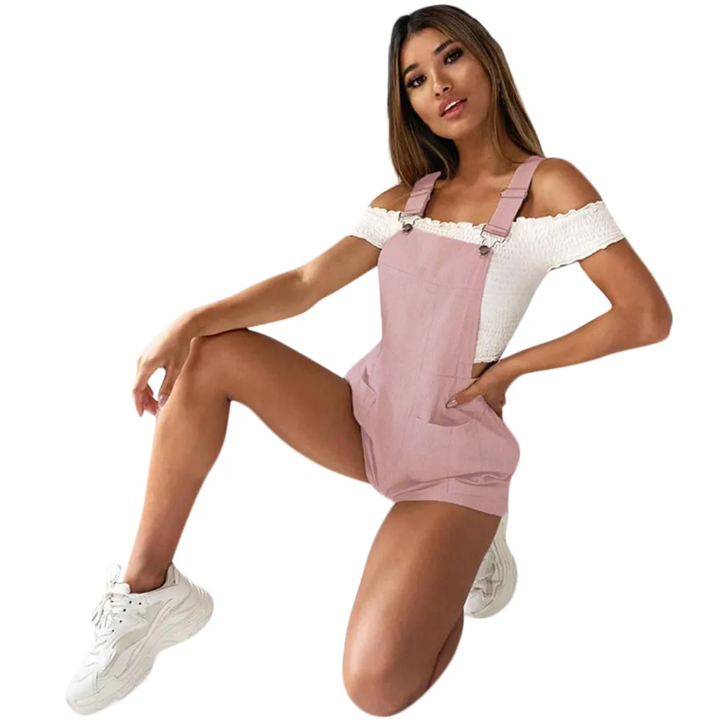 Women's Clothes Ladies Jumpsuit Women's Solid Color Summer Bib Jumpsuits Casual Wear Siamese Playsuit #BL2