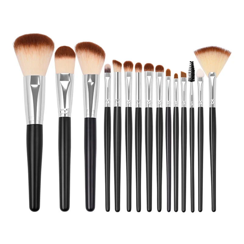 

Professional Makeup Brush Set 15pcs Soft Vegan Synthetic Brushes Kit for Powder Foundation Blush Eyeshadow Liner Brow Lip Gloss