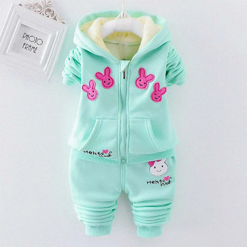 

BibiCola baby girls clothing sets autumn cotton suit infant cartoon hoodies t-shirt+pants 2pcs outfits newborn thick clothes set