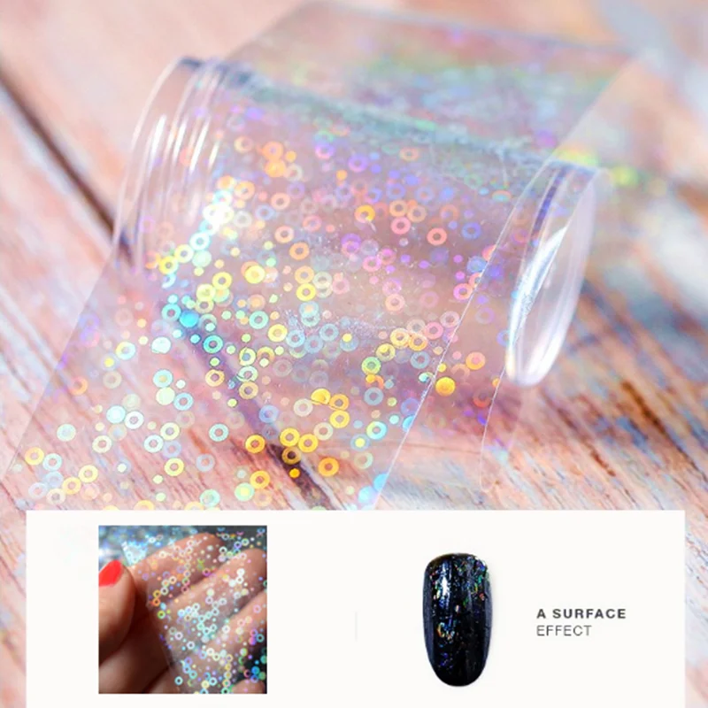 

100cm*4cm 3d Nail Stickers Decals Circle Transparent Transfer Foil For Nails Highlight Sliders For Nails Manicure Design