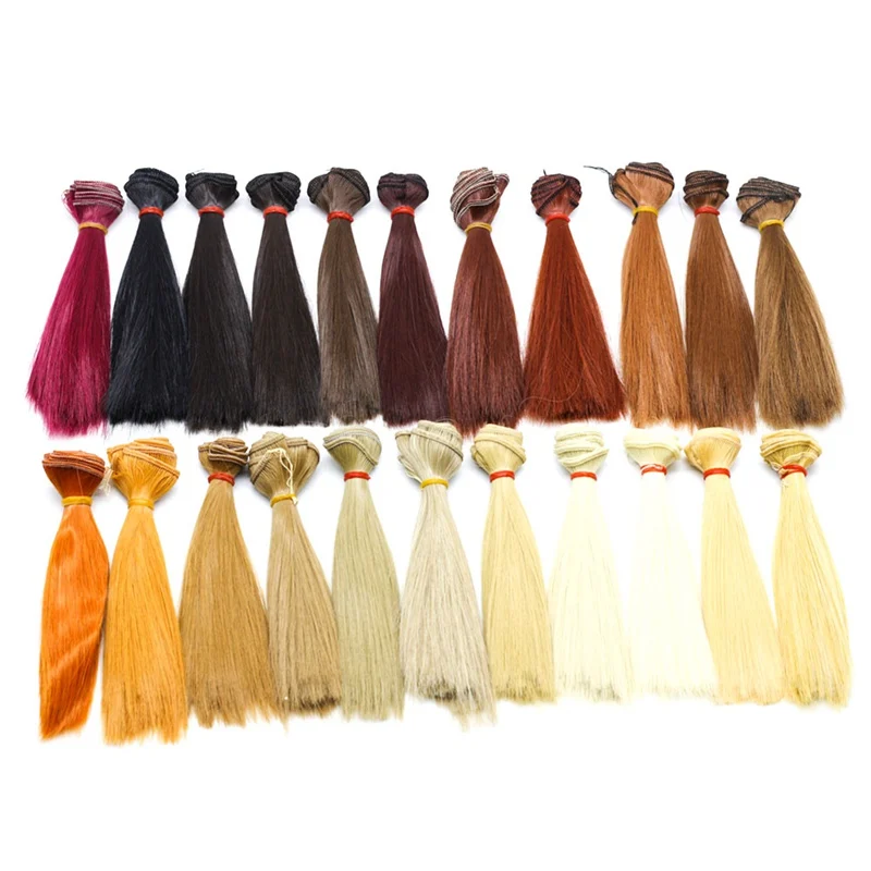 

1pc 15*100cm High Temperature Silk Handmade Doll Wig Hair 15cm*100cm Straight Wig Hair For Dolls