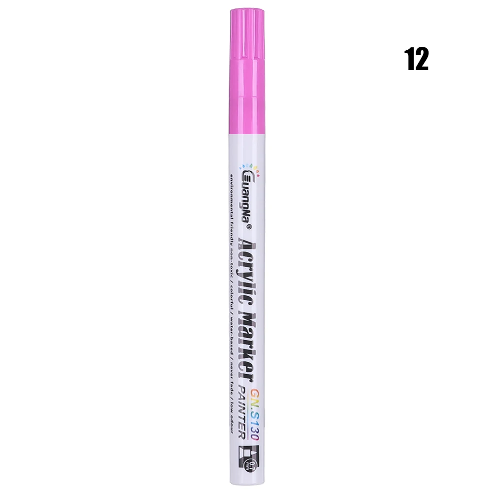 18 Color Metallic Micron Pen Detailed Marking Color Metal Marker For Album Black Paper Drawing School Art Supplies Paint Pens