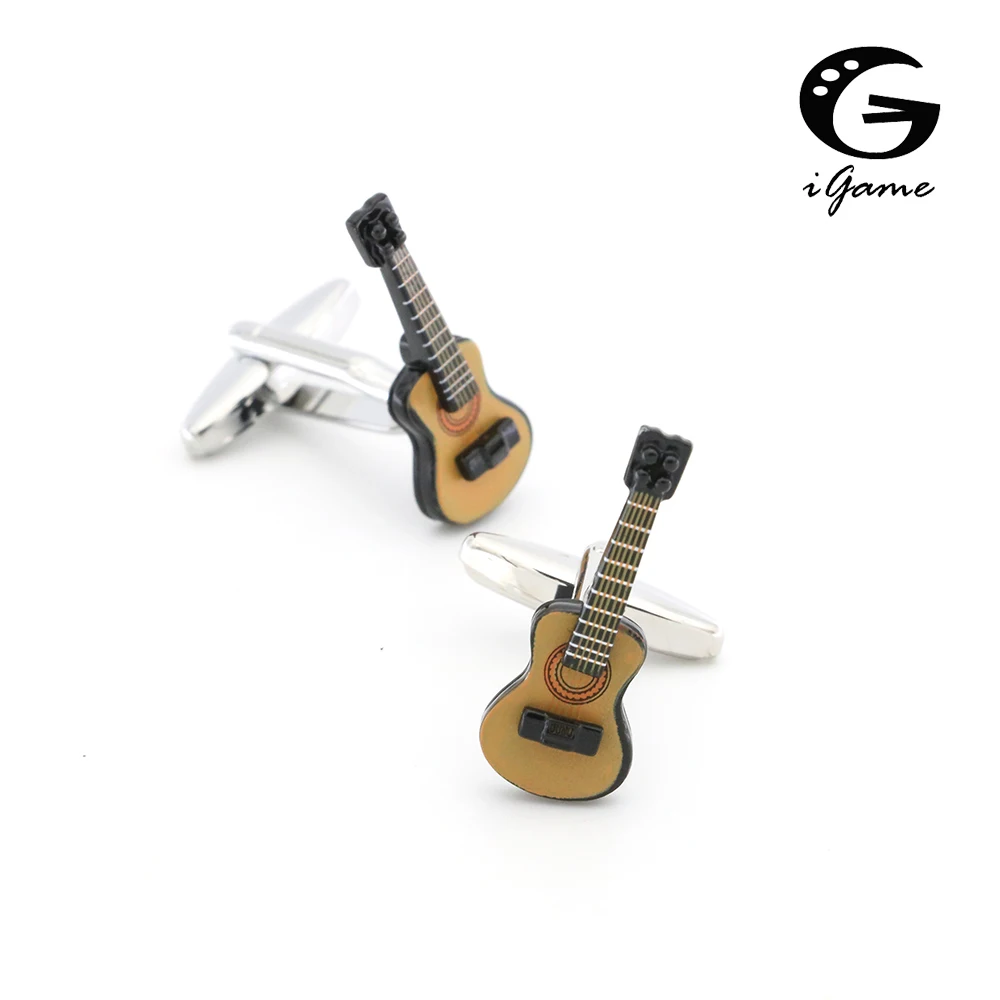 iGame Guitar Cuff Links Coffee Painting Cute Musical