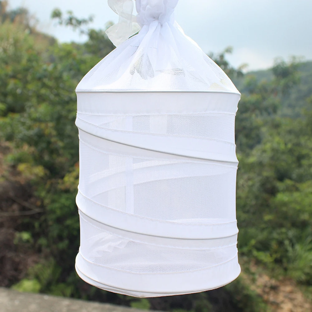 Garden Lace Up Cylindrical Feeding Portable Mesh Butterfly Habitat