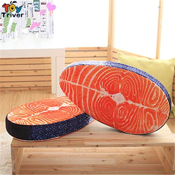 

50*27*7cm Simulated 3D Sushi Salmon Plush Toy Cushion Pillow Mat Stuffed Toys Funny Birthday Gift Home Shop Restaurant Decor