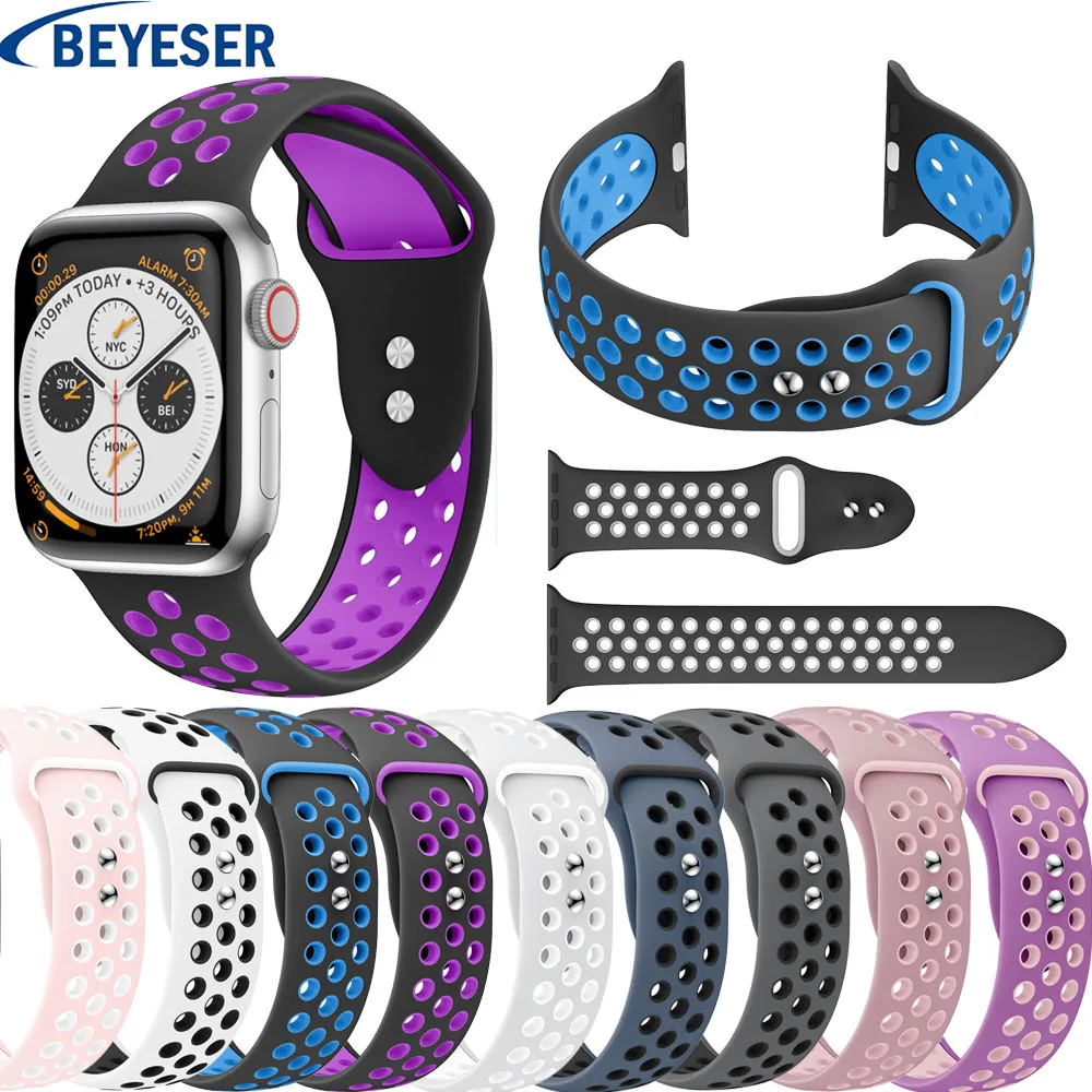 

Bracelet Silicone Sports watchband for Apple Watch 4 3 2 1 42MM 38MM smart replacement strap for Iwatch 4 3 40mm 44mm wristband
