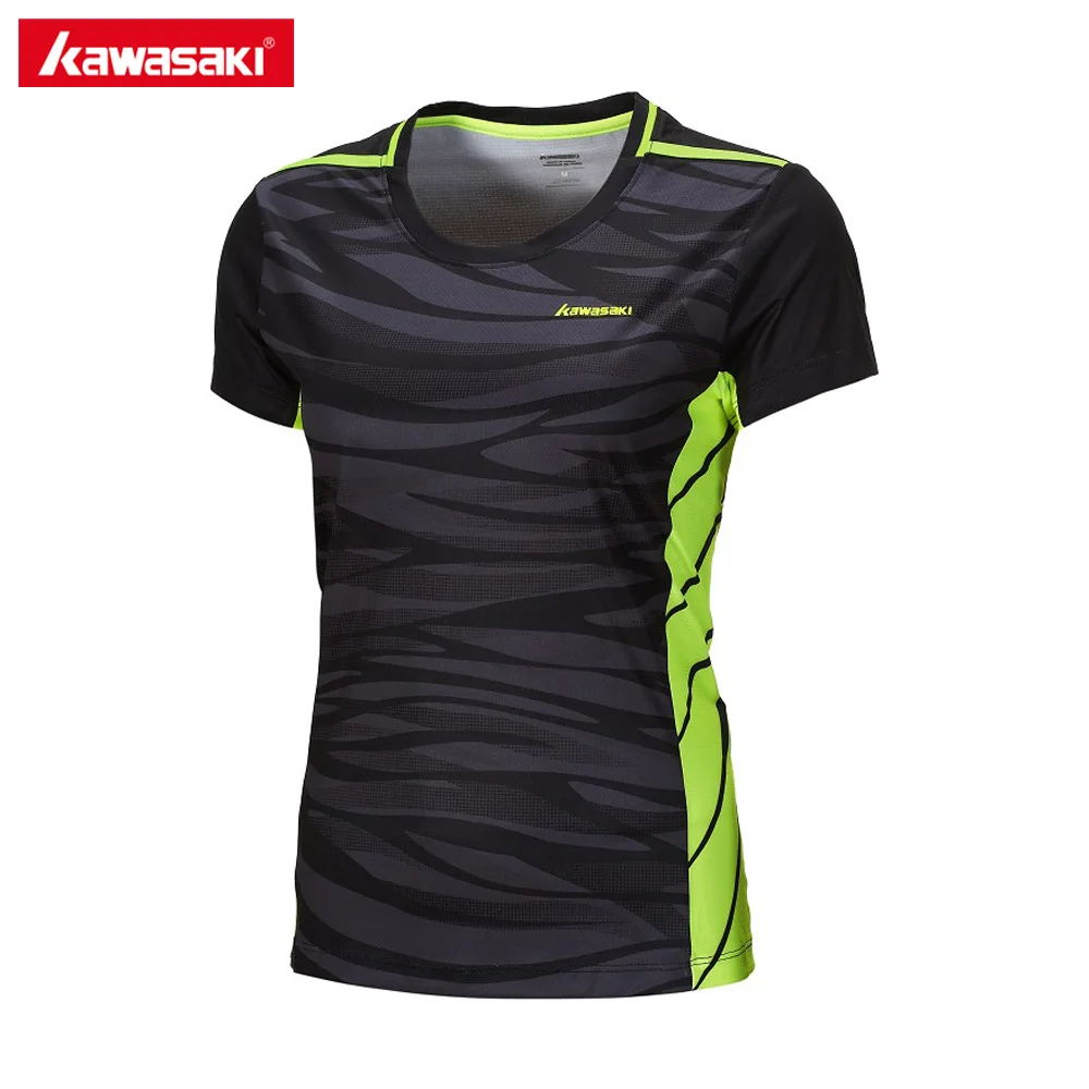 

2017 Kawasaki Clothing for Women Short Sleeve T-shirt Tennis Badminton Clothes O Neck Fitness T Shirts Quick Dry ST-172022