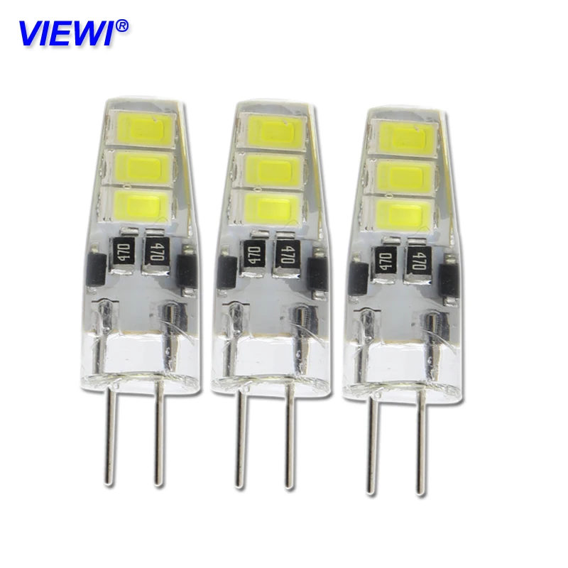 Viewi ampoule led g4 12v sopt lighting mini bulbs lights 5733 6 leds 2W silicone bulb chandelier