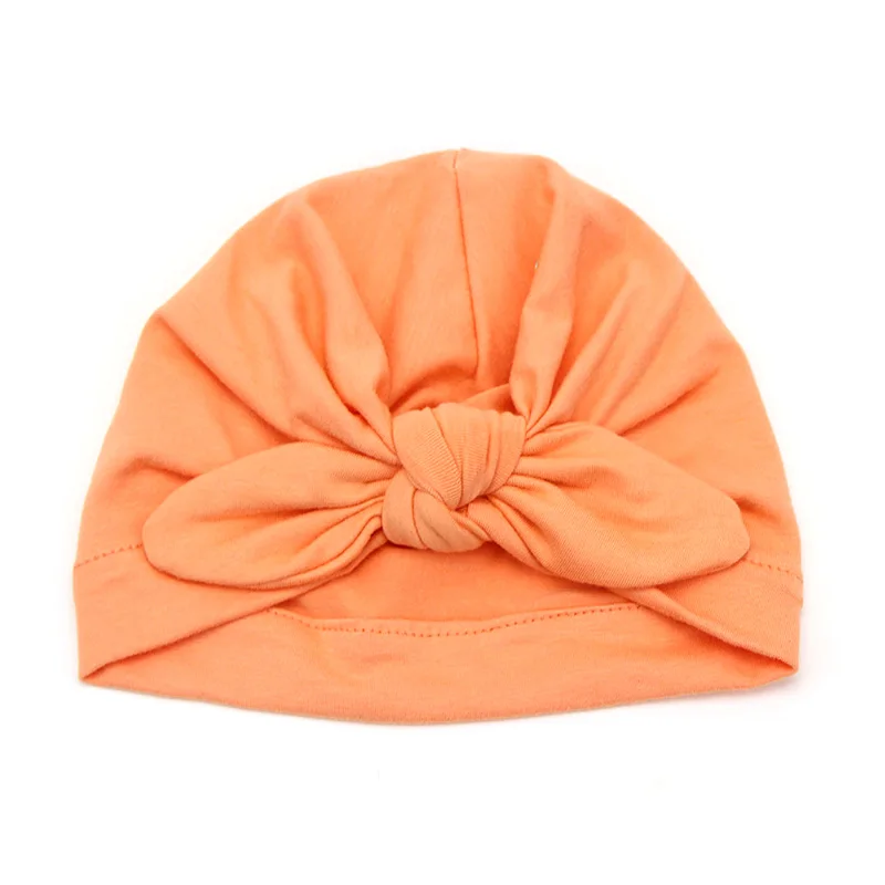 Распродажа для девочек повязка на голову индийский шляпа wrap аксессуары с милыми заячьими ушками детей Тюрбан повязка на голову узел тюрбан Дети - Цвет: Coral pink