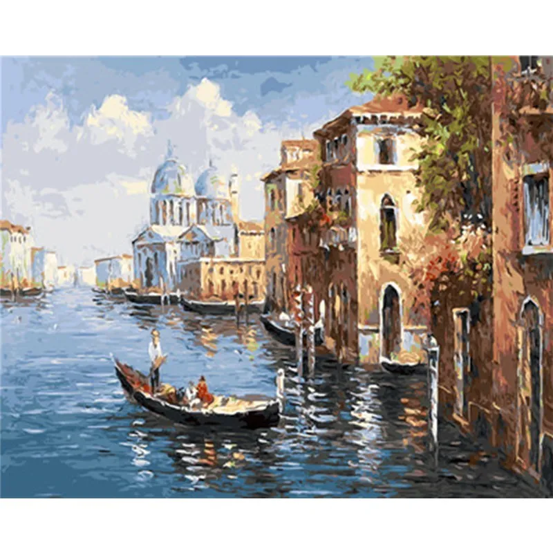 

Oil Painting Venice City of water paint picutre By Numbers Digital post Coloring by hand Unique Gift room decor Home Decoration