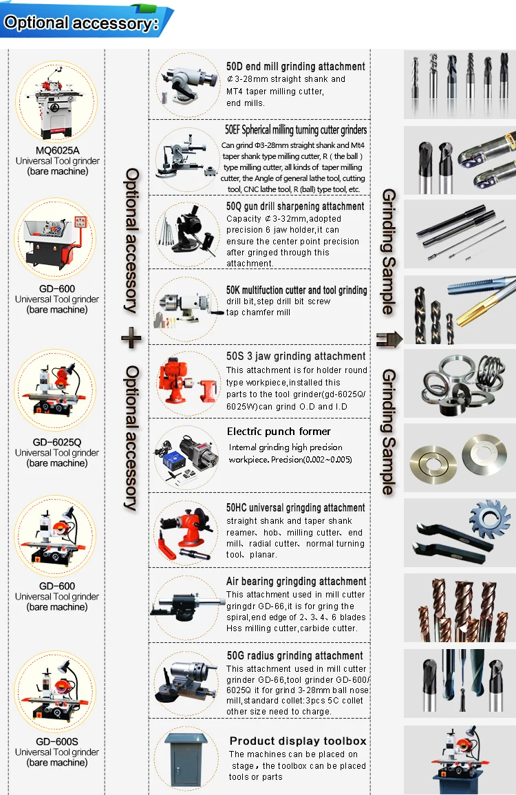 Концевая мельница, сверло резак шлифовальный станок GD-600 универсальный инструмент для шлифования машины