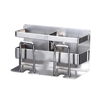 

Premium Bathroom Toothbrush Holder Stainless Steel Bathroom Toothbrush Organizer Multi-Function Rack For Electric Toothbrush