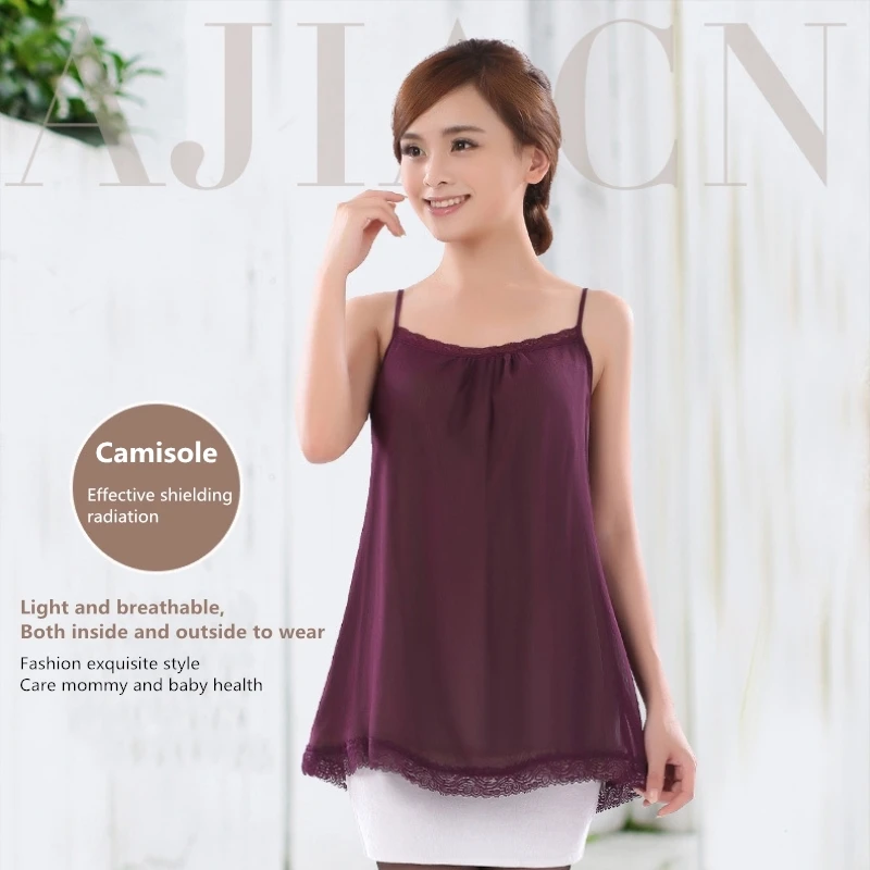 

Low price high quality electromagnetic radiation protective pregnant women camisole EMF shielding 100% silver fiber dress