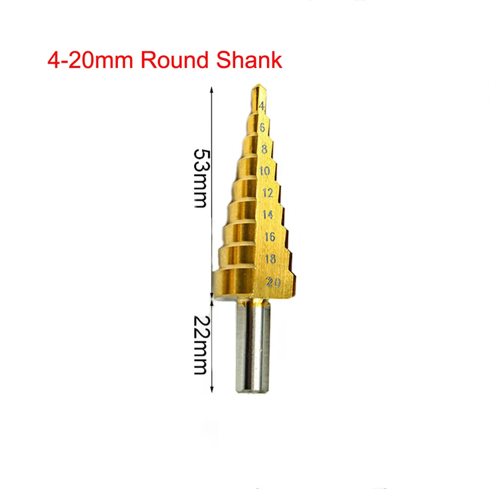 HSS сталь титановые ступенчатые сверла 3-12 мм 4-12 мм 4-20 мм ступенчатые конусные режущие инструменты сталь Деревообработка Дерево Металл сверление