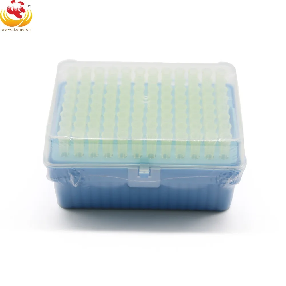 

Lab Disposable Yellow 200ul Pipette Tips pipets with blue box rack