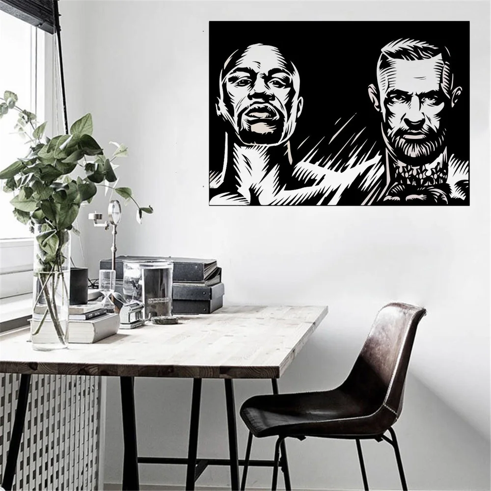 

Boxing Wall Sticker For Boys Bedroom Removable Champion Fight Poster DIY Conor McGregor vs Floyd Mayweather Jr. Wall Decal SY372