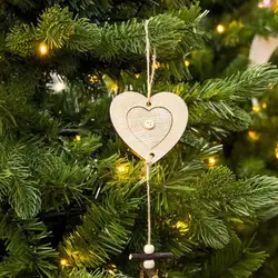 Рождественская елка висячий орнамент Рождественский милый деревянная бирка Xmas сосновый орех шар с шишкой сердце Снежинка Лось звездный