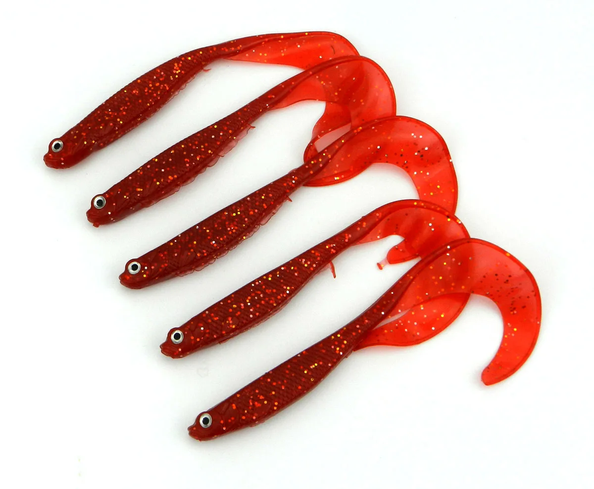 50PCS Soft Lures Plastic Worm Bait Soft Grub 11.5CM 9G Minnow SwimBait