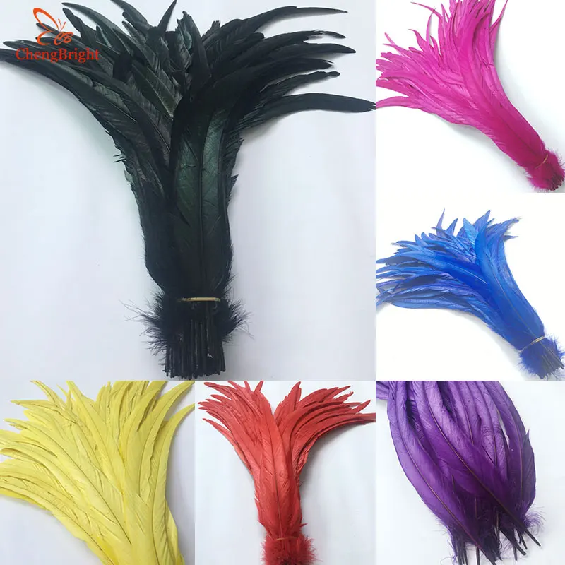 

Beatiful 50PCS 30-35CM/12-14Inch Natural Rooster Feathers Feather For Decoration Crafts Christma Diy Rooster Plume Accessories