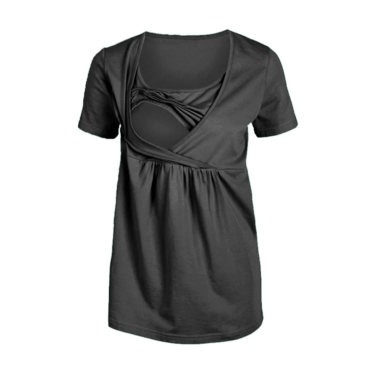 Maternity T-shirts Clothes For Pregnant Women Summer Lactating Mothers Nursing Breastfeeding Clothes Dress Shirt Top Feeding 3xl (22)