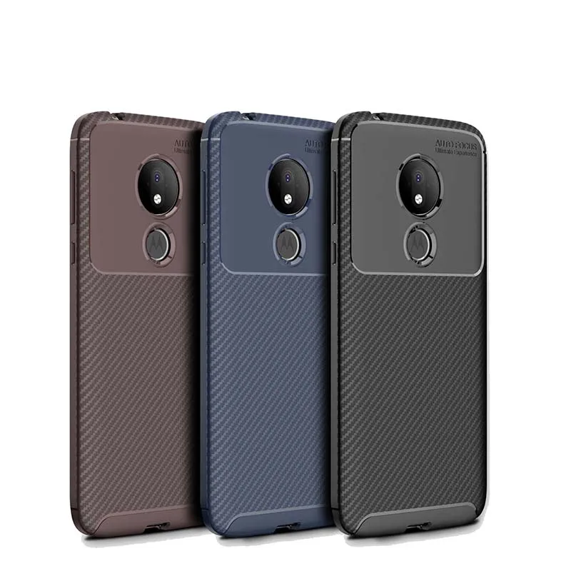 

1Pcs Luxury Mobile Phone Cases for Motorola MOTO G7power Silicone Drop Protection Gel carbon fiber Soft Shell