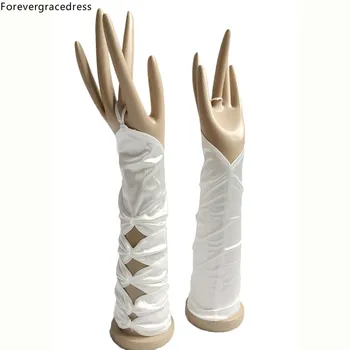 

Forevergracedress Real Photo White Ivory Bridal Gloves For Wedding Bride Cheap Accessories