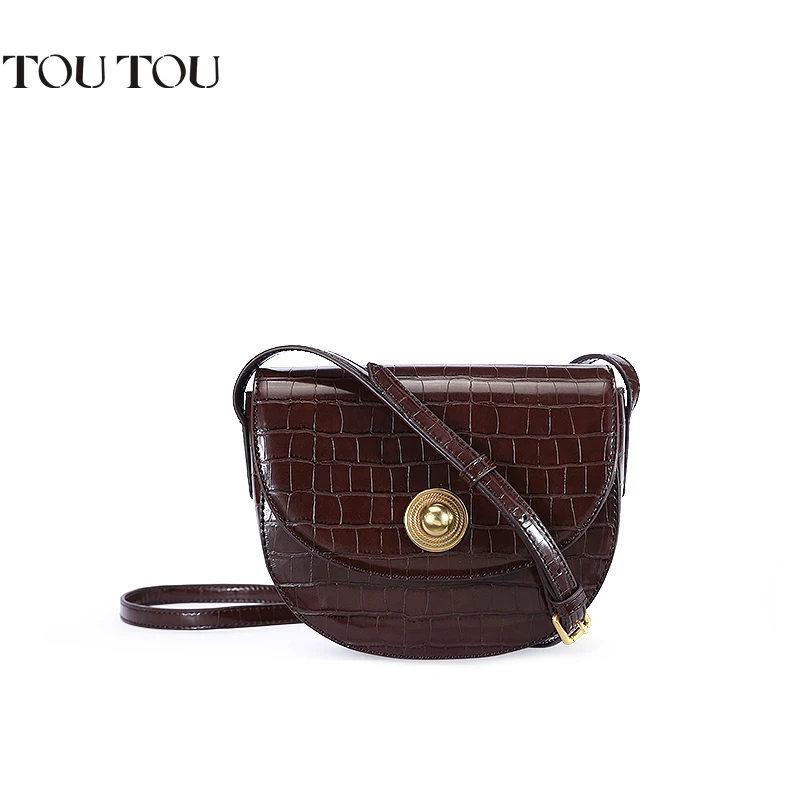 

TOUTOU the new 2019 crocodile pattern is versatile and fashionable saddle bag for women lady fashion free shipping