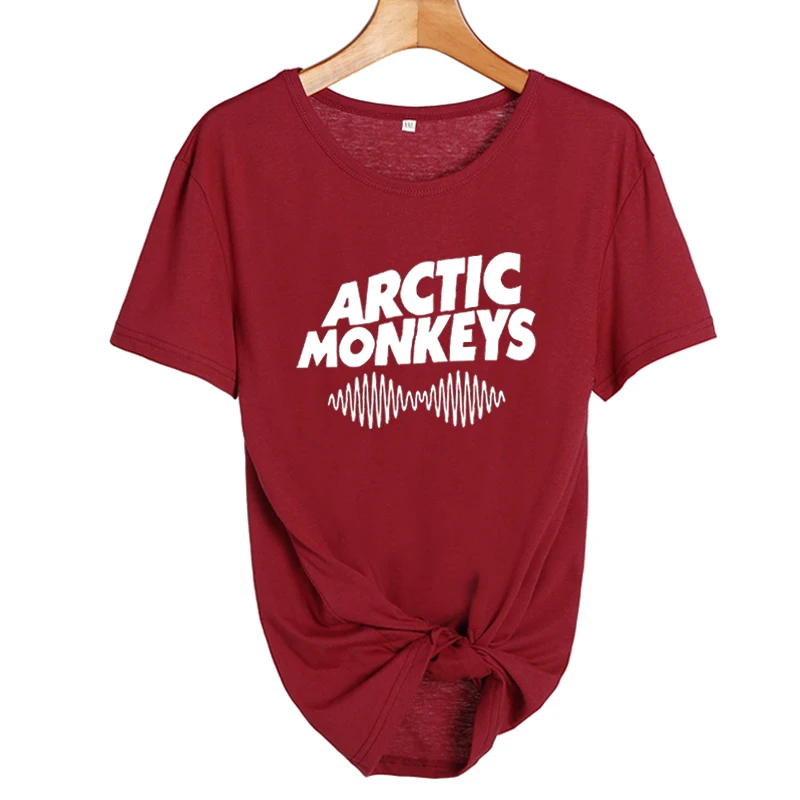 Arctic Monkey Sound Wave женская футболка Tumblr Топы панк-рок Харадзюку Tumblr Music Футболка женская черная белая футболка Femme